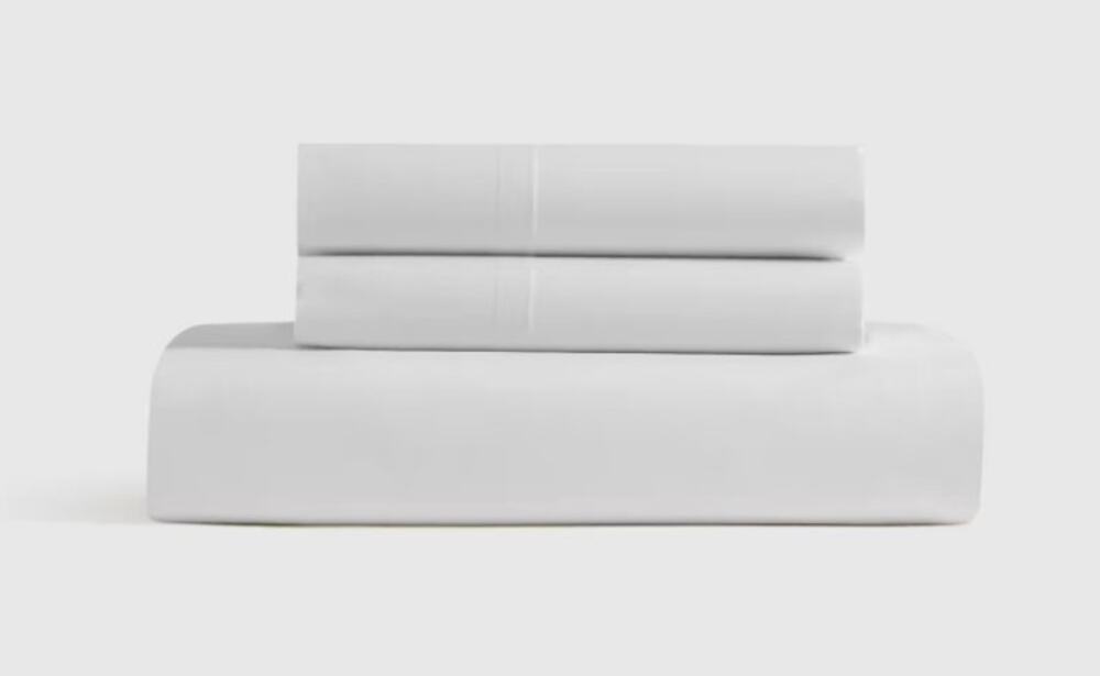 Quince  Brushed Cotton FULL Fitted  Sheet & Pillowcase White Organic Cotton NEW